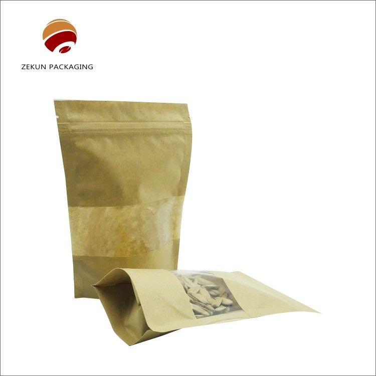 Пищевая упаковка Kraft Paper Zip Lock Bag Custom Size Устойчивый к влаге Мат или блестящая отделка