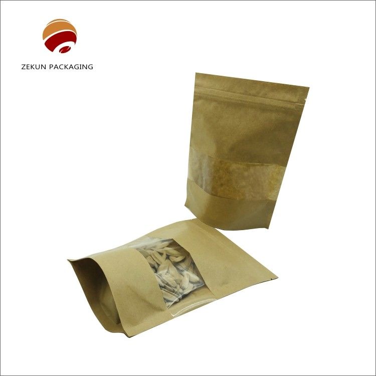 Пищевая упаковка Kraft Paper Zip Lock Bag Custom Size Устойчивый к влаге Мат или блестящая отделка